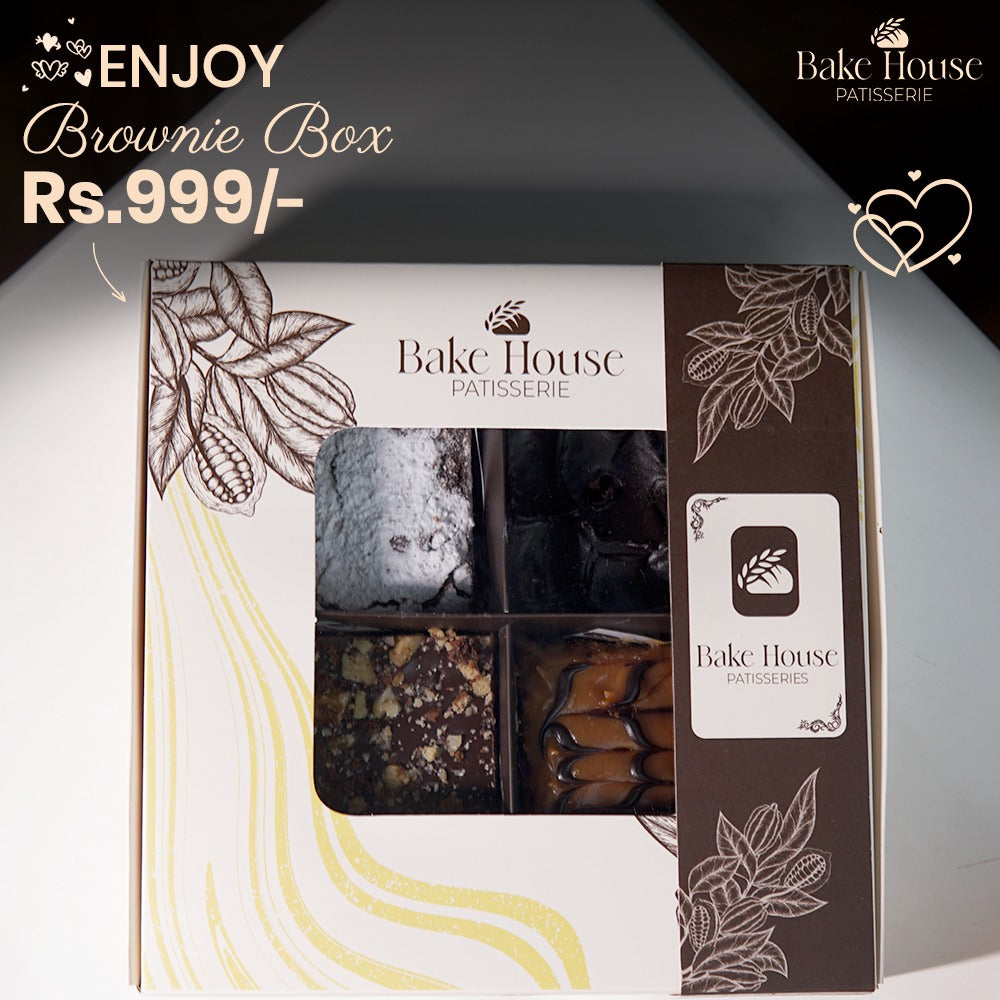 Bake House Patisserie Brownie Gift Box – 4 Assorted Brownies | Free Delivery in Karachi